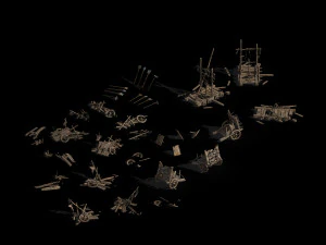 war-ruins-chariot 01 3D Model