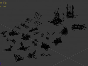 war-ruins-chariot 01 Modèle 3D