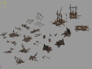 war-ruins-chariot 01 3D Model