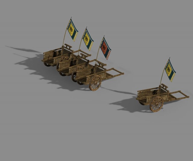 war-wooden chariot 01 Modello 3D .c4d .max .obj .3ds .fbx .stl .blend