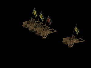 war-wooden chariot 01 Modello 3D