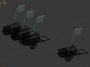 war-wooden chariot 01 Modello 3D