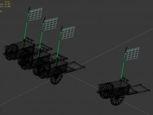 war-wooden chariot 01 3D Model
