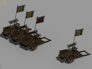 war-wooden chariot 01 Modello 3D