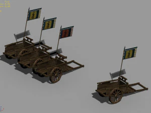 war-wooden chariot 01 3D Model