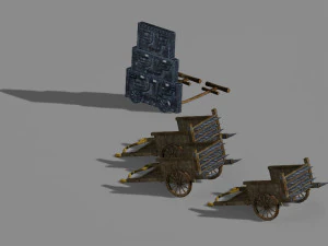 war-wooden chariot 02 3D Model