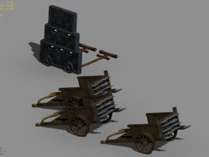 war-wooden chariot 02 3D Model