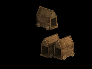 war-wooden chariot 03 Model 3D
