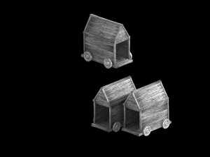 war-wooden chariot 03 Model 3D