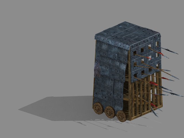war-wooden chariot 04 3D Модель .c4d .max .obj .3ds .fbx .stl .blend