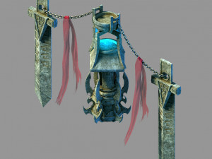 baihua valley-great sword and incense burner 3D Model