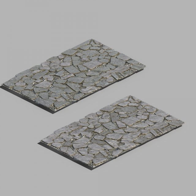 surface-yellow river-big stone brick Modello 3D .c4d .max .obj .3ds .fbx .stl .blend 