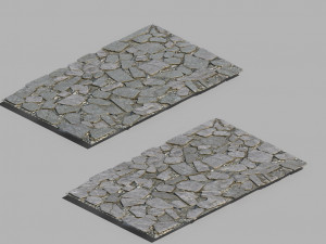 surface-yellow river-big stone brick Modelo 3D