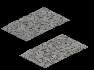 surface-yellow river-big stone brick Modello 3D
