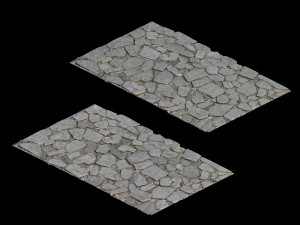 surface-yellow river-big stone brick Modello 3D