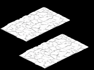 surface-yellow river-big stone brick 3D Model