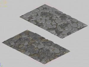 surface-yellow river-big stone brick Modello 3D