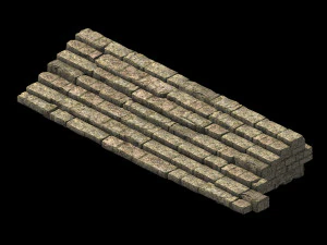 topography-embankment-river dam-stairs 12 3D Model