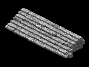 topography-embankment-river dam-stairs 12 3D Model