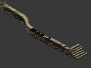 topography-embankment-river dam-stairs 32 3D Model