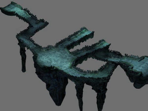 स्थलाकृति-समुद्र तल-कोरल-चैनल 32 3D मॉडल