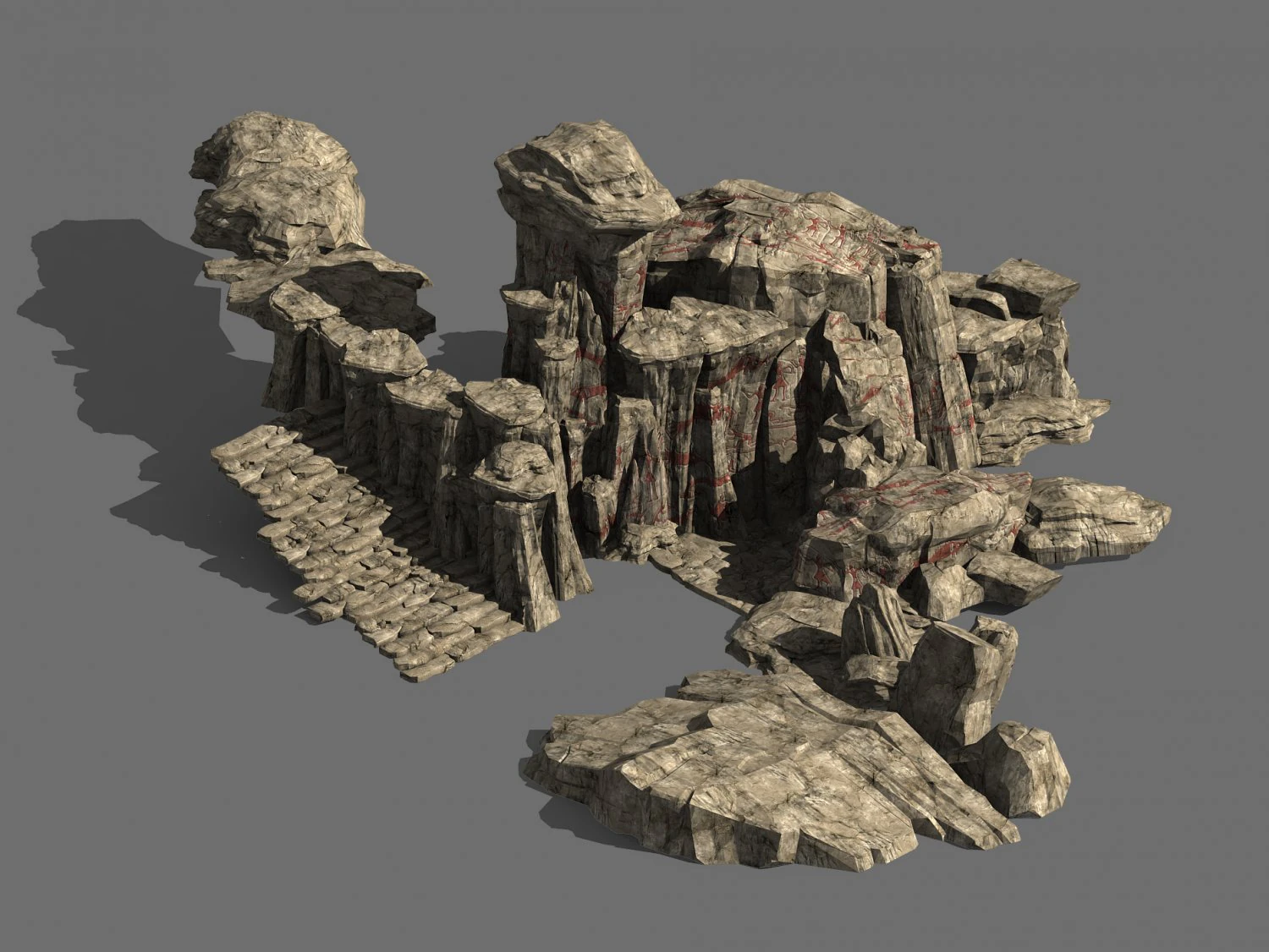 terrain-mountain-stone-stairs 30 3D Model .c4d .max .obj .3ds .fbx .stl .blend