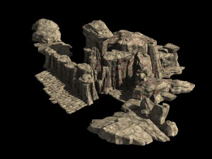 terrain-mountain-stone-stairs 30 3D Model