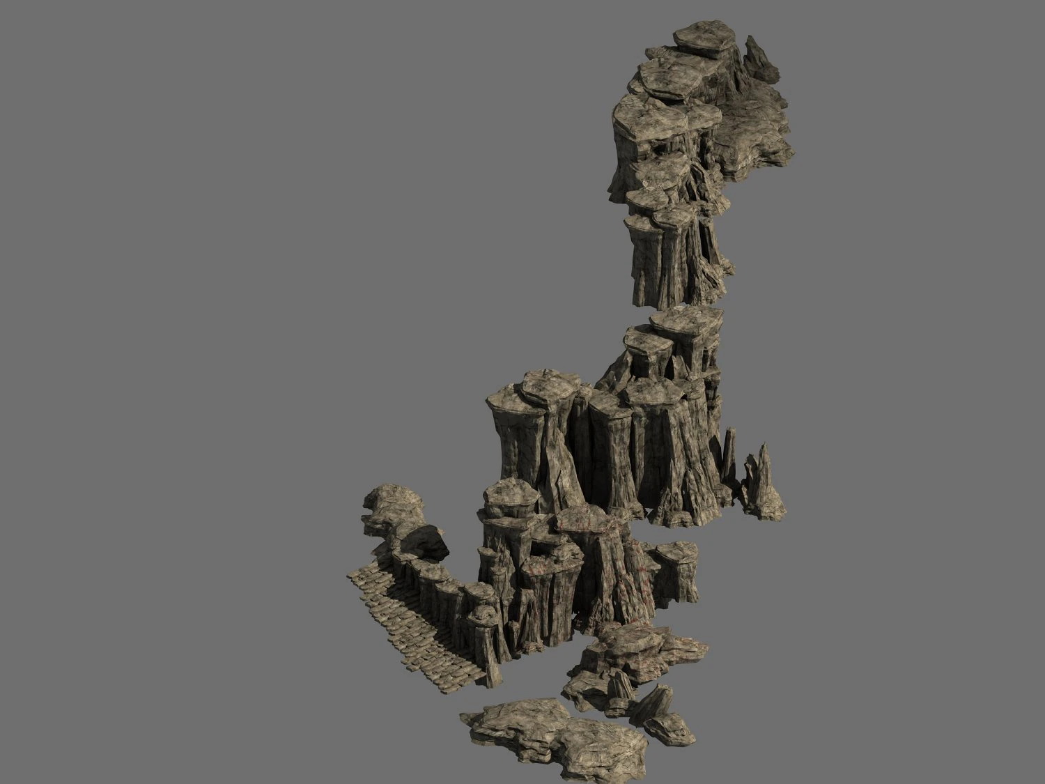 terrain-mountain-stone-stairs 32 3D Model .c4d .max .obj .3ds .fbx .stl .blend
