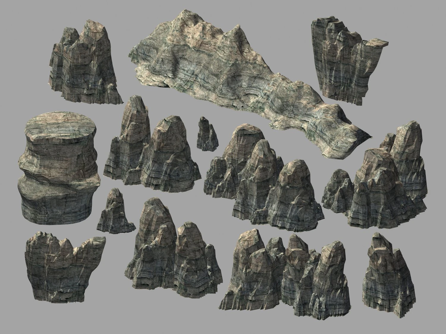 terrain-mountain-stone mountain 0741 3D Model .c4d .max .obj .3ds .fbx .stl .blend