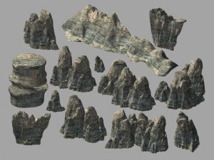 terrain-mountain-stone mountain 0741 3D Model