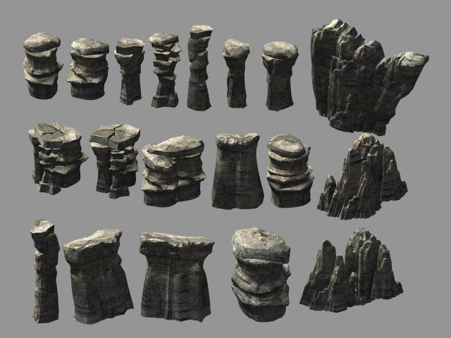 terrain-mountain-stone mountain 0767 3D Модель .c4d .max .obj .3ds .fbx .stl .blend 