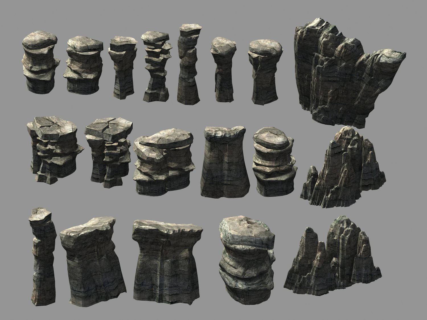 terrain-mountain-stone mountain 0767 3D Model .c4d .max .obj .3ds .fbx .stl .blend 