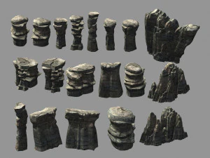 भू-भाग-पहाड़-पत्थर पर्वत 0767 3D मॉडल