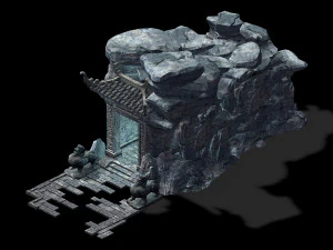terrain-mountain-stone mountain-deep-gate 07 3D Model