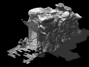terrain-mountain-stone mountain-deep-gate 07 3D Model