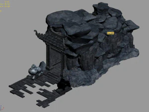 terrain-mountain-stone mountain-deep-gate 07 3D Model