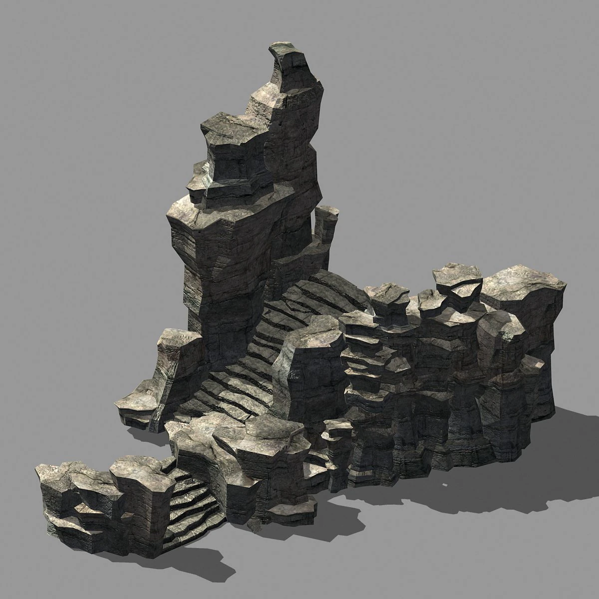 terrain-mountain-stone mountain-stone ladder 07 3D Model .c4d .max .obj .3ds .fbx .stl .blend