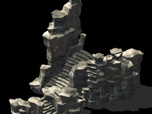 terrain-mountain-stone mountain-stone ladder 07 3D Model