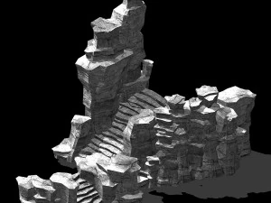 terrain-mountain-stone mountain-stone ladder 07 3D Model