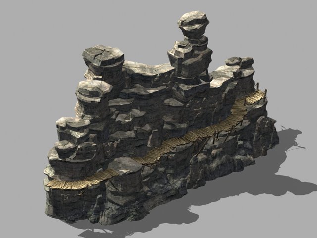 terrain-plank road-wooden bridge 32 3D Model .c4d .max .obj .3ds .fbx .stl .blend 