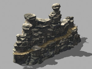 terrain-plank road-wooden bridge 32 3D Model