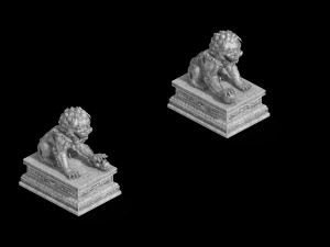 sculpture-gilded lion 68 Modelo 3D