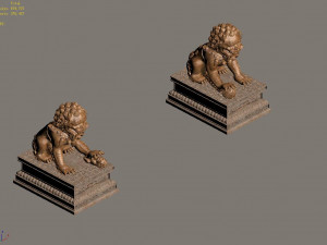 sculpture-gilded lion 68 Modelo 3D
