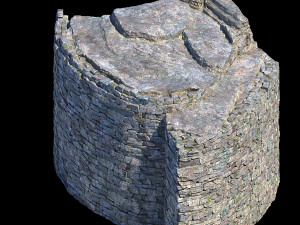 emei-stone-mountain-stone wall Model 3D