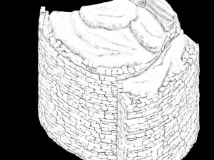 emei-stone-mountain-stone wall Model 3D