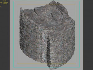 emei-stone-mountain-stone wall Model 3D