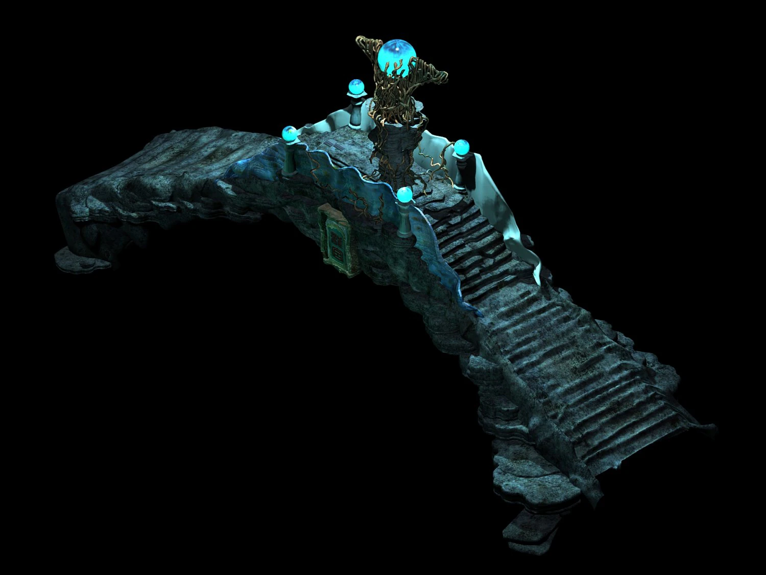 undersea-topography-stone bridge-pearl 32 3D Model .c4d .max .obj .3ds .fbx .stl .blend 