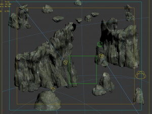 huaguo mountain-side wall-rocks-flame 3D-Modell