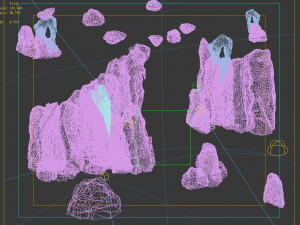 huaguo mountain-side wall-rocks-flame 3D-Modell