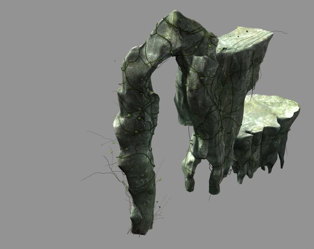 huaguo mountain-side wall-rocks-flame 2 Model 3D .c4d .max .obj .3ds .fbx .stl .blend 